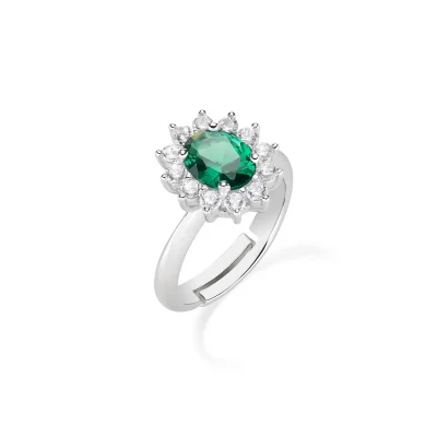Anello Adattabile Royal Lady Zircone Verde