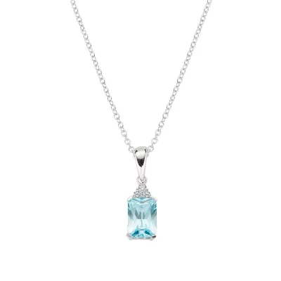 Collana Princess con Zirconi Acqua marina e Bianchi